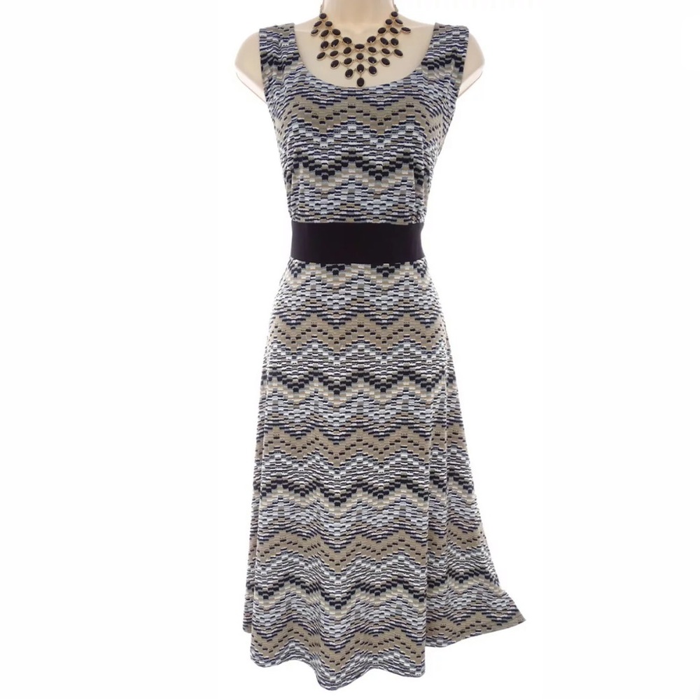 14 Large XL▪️CHEVRON PRINT MIDI DRESS Day/Evening